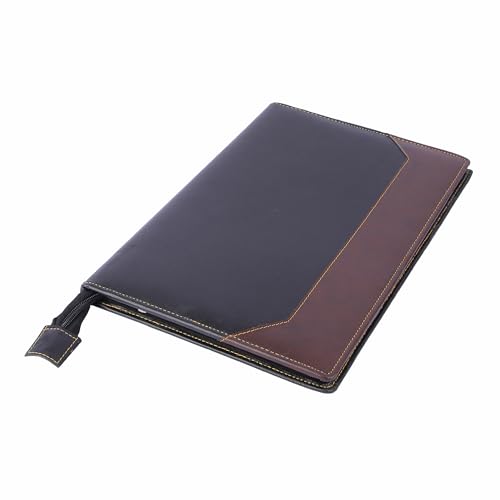 Image of Premium Saya Multipurpose Leatherette Professional File Folder for Certificates - Handcrafted PU Leather Document Holder | Portfolio for Legal Size Documents with 20 Durable Leaves (Black)
