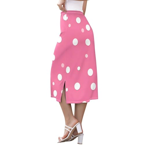 Womens Flowy High Waisted Midi Skirt for Women Beach Split Skirt2