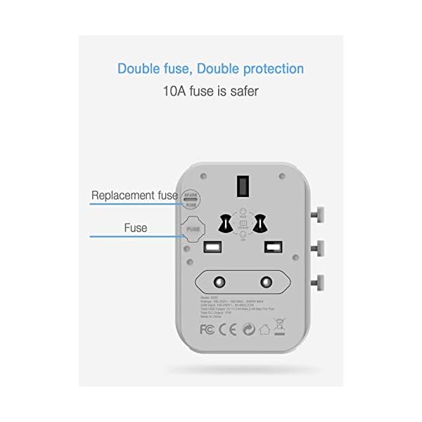 TESSAN-Plug-Adapter-Worldwide-with-4-USB-and-1-AC-Socket-International-Travel-Adapter-UK-to-European-Power-Universal-Plug-Adaptor-for-EU-USA-Australia-Thailand TESSAN Plug Adapter Worldwide with 4 USB and 1 AC Socket, International Travel Adapter UK to European Power Universal Plug Adaptor for EU USA Australia Thailand