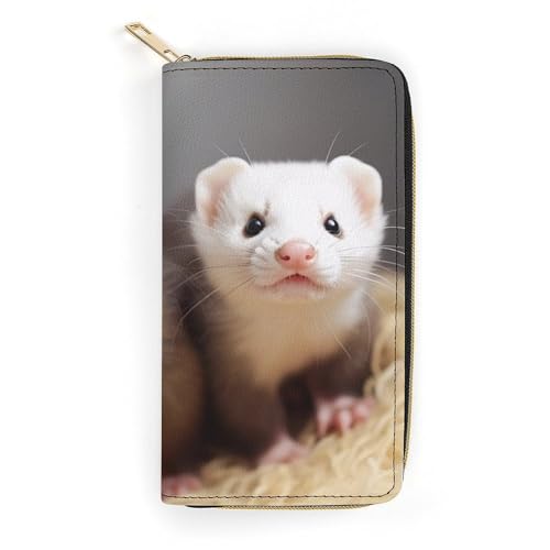 Womens Leather Wallets Ferrets Wallet for Women Large Capacity Card Phone Holder Ladies Purse