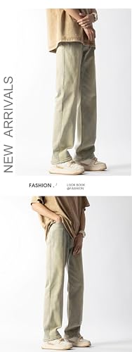 Pants Trousers Denim Micro Pull Jeans Men's Straight Leg Hong Kong Style Street Men4