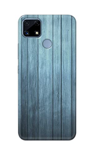 Image of Printed Hard Back Cover Case for Realme Narzo 20 Back Cover (Wooden Blue) -1302