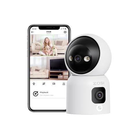 ZOSI 2-in-1 2K Indoor WiFi Camera with Dual Views Cover