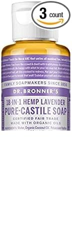 Dr. Bronner's Pure-Castile Soap, Lavender 2 oz (Pack of 3) - image 3