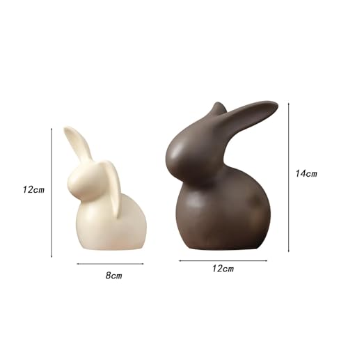 Figurines de lapin en porcelaine blanche pour décoration de salon