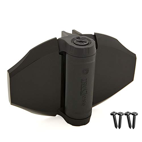 D&D Technologies TCHD2L2S3BTS TruClose Heavy Duty Gate Hinges, for Self Closing Wood or Vinyl Gates up to 154 Pounds, Black, 2 Count
