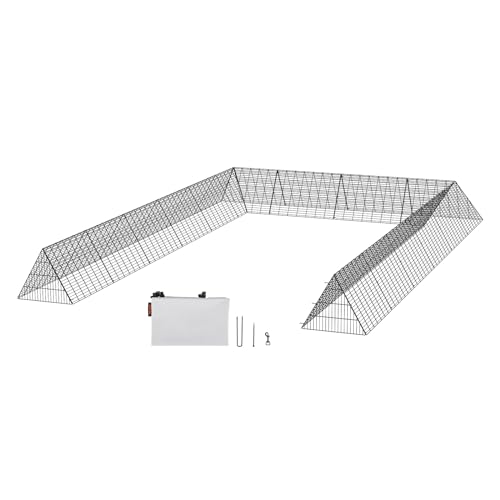 VEVOR Chicken Tunnels for Yard, DIY Metal Poultry Playpen for Outside with Waterproof Cover & Corner Frames, 2 Sets, 236.2 x 157.5 x 24.2 inch(LxWxH), Also Widely Used for Ducks, Rabbits, Geese Coop