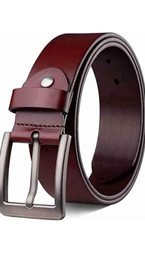 Image of YOOKO Brown Artificial Leather Belt | PU Waist Belt for Men