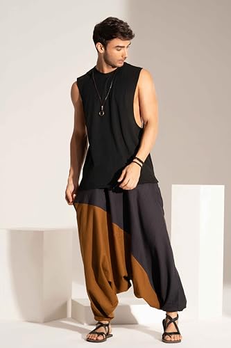 Image of The Veshti Company Stylish Harem Pants for Men's Cotton Hippie Style Baggy Oversized Yoga Pajama Pant