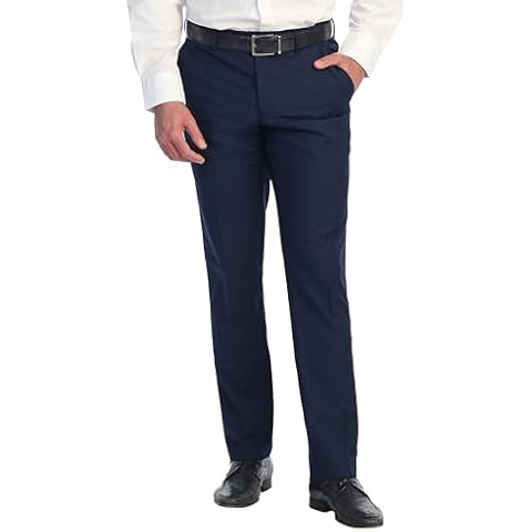 Gioberti Men's Hidden Expandable Waist Dress Pants, Royal Blue, Size 34-30 Cover