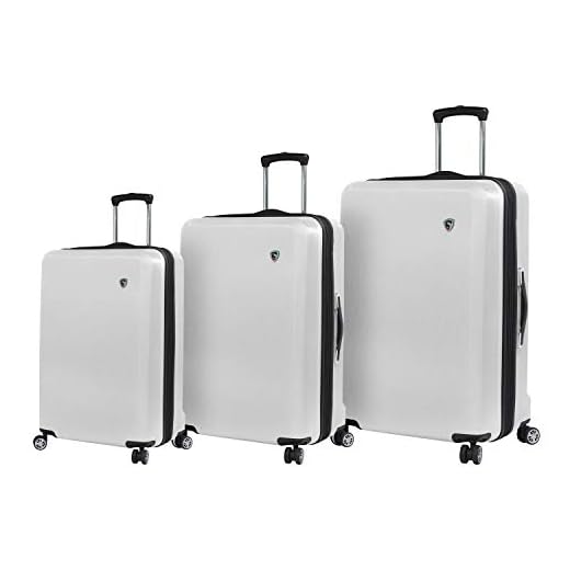 Mia Toro Italy Moda Hardside Spinner Luggage 3 Piece Set, White, One Size