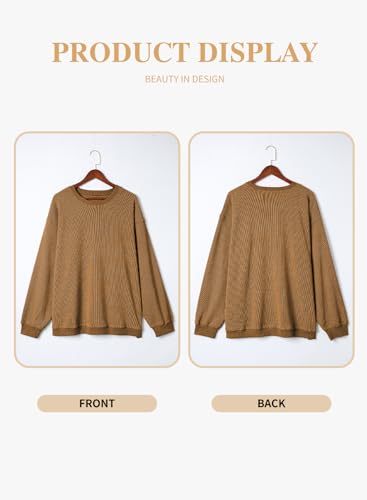 Image of Eytino Women Plus Size Sweatshirt Oversized Crew Neck Long Sleeve Tops