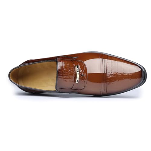 Men Dress Oxford Formal Shoes Anti-Slip Non Slip Resistant Prom Vintage Slip-on Genuine Leather Pointed Toe4