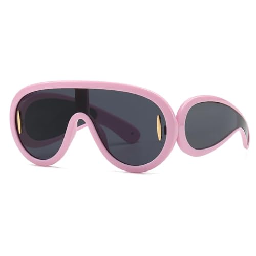 Lunettes de soleil surdimensionnées rose et gris tendance chic