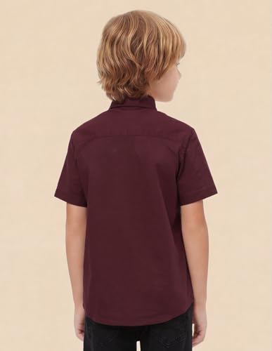 Image of U.S. Polo ASSN. Kids Half Sleeve Shirt for Boys - 100% Cotton, Spread Collar, Casual Shirt for Boys, Smart Everyday Wear