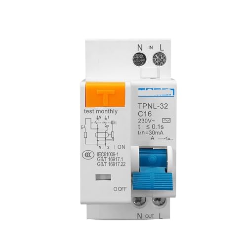 Disjoncteur à courant résiduel TPNL 230V 1P+N 40A pour tableau électrique