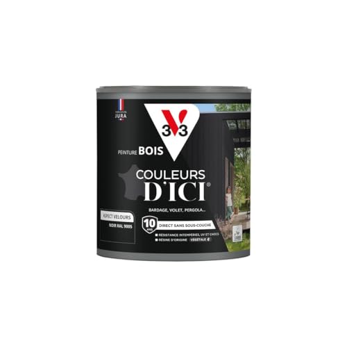 V33 Peinture Bois Couleurs d'ICI - Noir - 0,5L