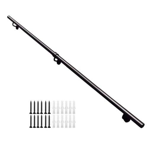 Rambarde d'escalier intérieure extérieure en fer forgé noir de 80 cm durable - 2