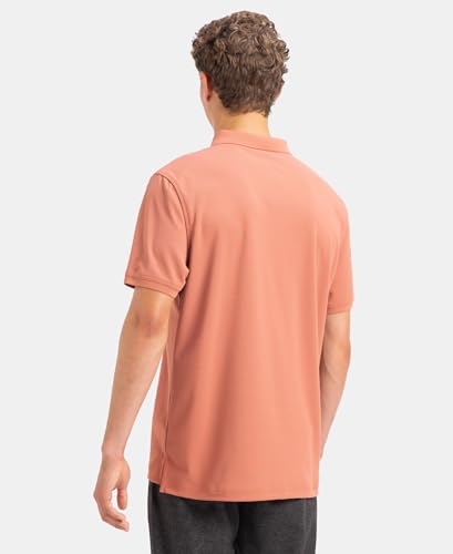 Image of Jockey AM38 Men's Microfiber Fabric Solid Half Sleeve Polo T-Shirt with StayDry & StayFresh Technology