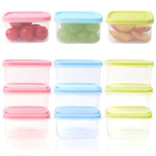 9 Stück 200ml Kleine Dosen Mit Deckel Plastik, Stapelbar Gefrierdosen Klein, Mini Dosen Mit Deckel Rechteckig Salatdressing Behälter Mini, Vorratsdosen Klein für Joghurt, Obst, Lebensmittel, Snack