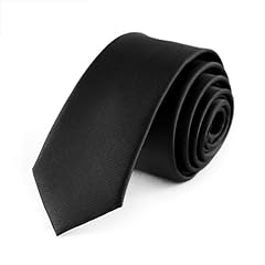 Idea Regalo - SHUBEIEUMI Cravatta Uomo, 5 cm Cravatte Slim Uomo Eleganti Neckties, Sottile Tinta Unita Cravatta, Cravattino per Lavoro, Festa-Nero