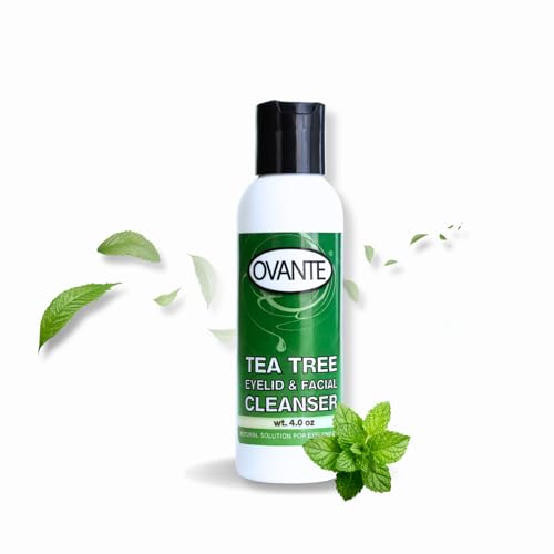 OVANTE Tea Tree Oil Eyelid, Facial Cleanser Wash For Demodex Prone Skin 4.0 oz