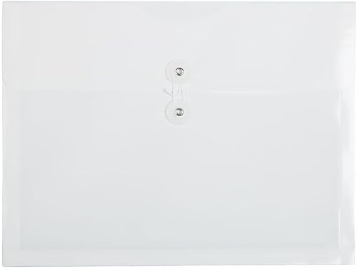 Vista 316 de Sobres de plástico con botón y cuerda, Variados Paquete de 6 colores surtidos