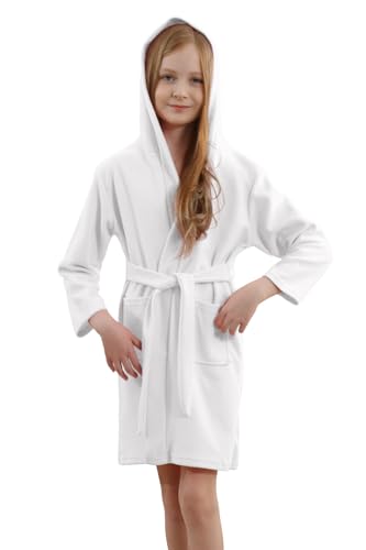 Umeyda Boys Girls Hooded Robe Kids Soft Waffle Cotton Robes Spa Bathrobe Pajamas Sleepwear, 3-12 Years4