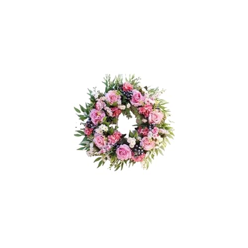 Couronne de fleurs de Noël pour raviver la magie d'un pendentif de porte suspendu