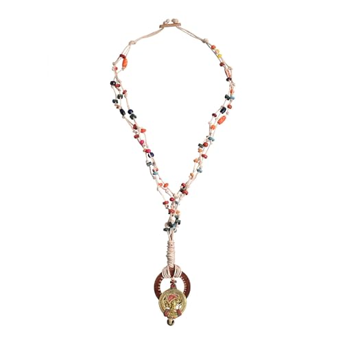Image of AAKRITI ART CREATIONS Boho & Tribal Handcrafted Necklace Collection | Jute, Wooden & Brass Pendant Designs | Ethnic Collar, Loop & Statement Jewelry for Women | Artisan Festival & Everyday Wear