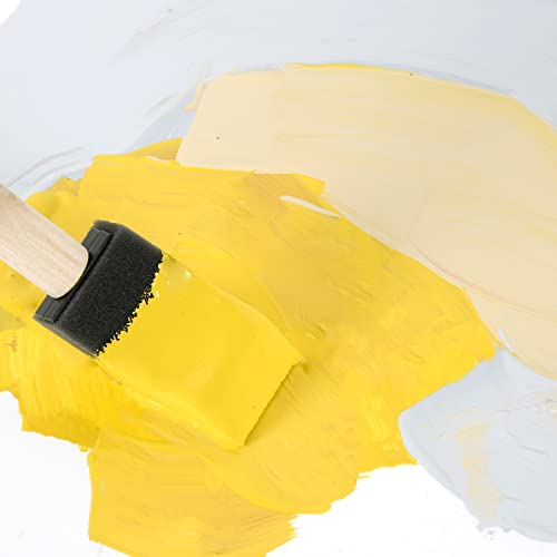 Image of Mister Rui 50-Pack 1 Inch Sponge Paint Brushes with Wood Handles