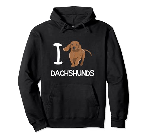 I Love Dachshunds Dog Pullover Hoodie, Black