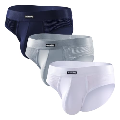 Catálogo para Comprar On-line Trusa Hombre los más solicitados. 49 Arjen Kroos Trusas para Hombres Calzones de Hombre Transpirable de Seda Helada Ropa Interior Hombre con 3D Pouch Paquete de 3