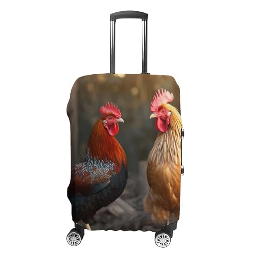 Luggage Cover Elastic Suitcase Cover Anti-Scratch Suitcase Covers Travel Rooster And Chicken Luggage Covers Luggages Protector for Travel Adult Luggages Decorative 18-32 Inch, XB0607001