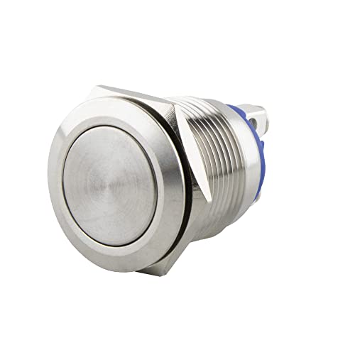 SeKi Edelstahl Drucktaster Ø19mm tastend flacher Kopfform Schraubanschluss; Klingeltaster