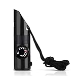 Kit de supervivencia de emergencia, silbato multif...: Silbato multifuncional 7 en 1: contiene silbato de alto decibelio, termómetro, brújula, luz LED, caja de almacenamiento, lupa, reflector, luz y conveniente, puede satisfacer varios requisitos de tu aventura al aire libre. Diseño único: adopta un dise...