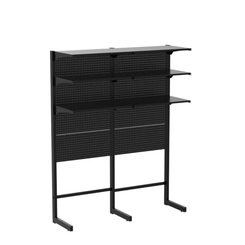 JWX DDB Gaming Pegboard Standing Shelf Units, Modular Pegboard and Shelf System with 15 Pieces Organizer Tool Holders