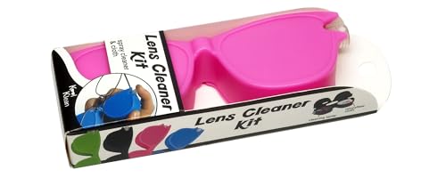 Calabria Kool Klean 2 Pack Eyeglasses Lens Cleaner Kit Pink/Black 15ml Cleaning Spray, White Cleaning Cloth Eyewear Cleaning