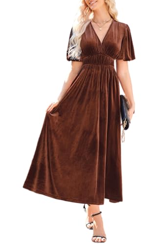 Sissyaki Women's Velvet Dress Formal Dresses for Wedding Guest 2025
