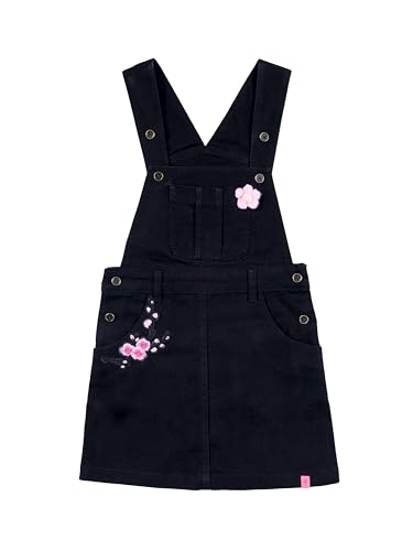 Image of KiddoPanti Girls Solid A-Line Fit Pinafore 5 Pocket Denim Dungaree Skirt