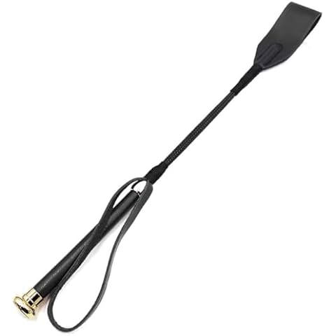 18" Real Riding Crop Gold Handle with Genuine Leather Bull Top | Premium Quality Crops | Equestrianism Horse Crop Cover