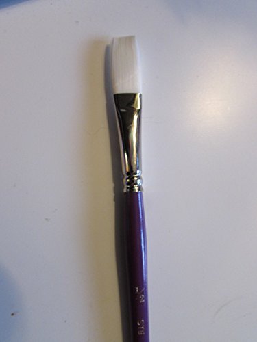 Set of 2pcs Artist Quality Synthetic White Sable One Stroke Brushes Size 1/2'' & 1'' inch Short Handle for Water Color -Oil -Acrylic