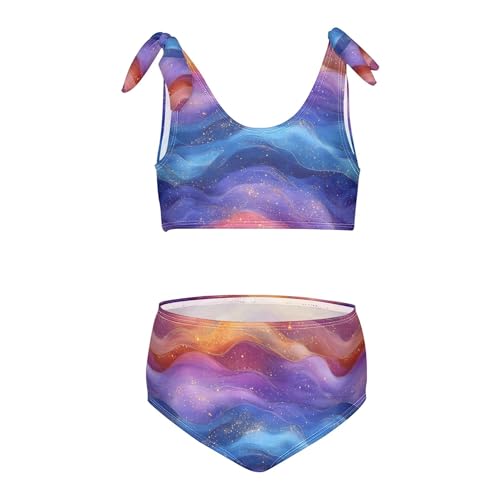 Liquid Rainbow Girls Bikinis Cute Elastic 2 Piece Swimwear Little Girls Swimsuit Set 3T