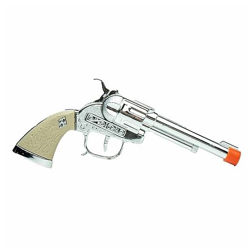 PARRIS CLASSIC QUALITY TOYS EST. 1936 Cowboy Die-Cast Steel Side Loading Toy Pistol, 8.5" Cap Gun, Authentic Western Design, Shoots No.912 Paper Roll Caps