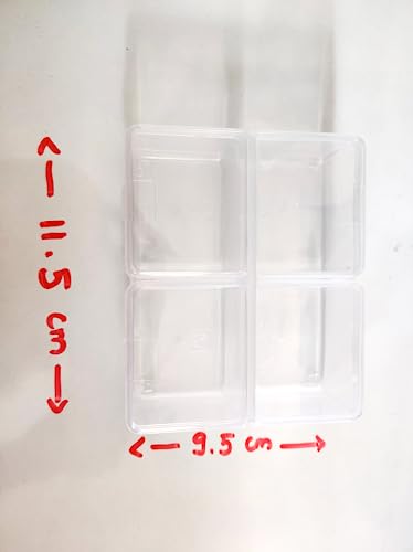 Image of Teraiya's 4 in 1 (with 4 Lid) Plastic Boxes for Storage of Multipurpose Things (Large - 15.5 cm l* 12.5cm b * h 4.5 cm) (1pc)