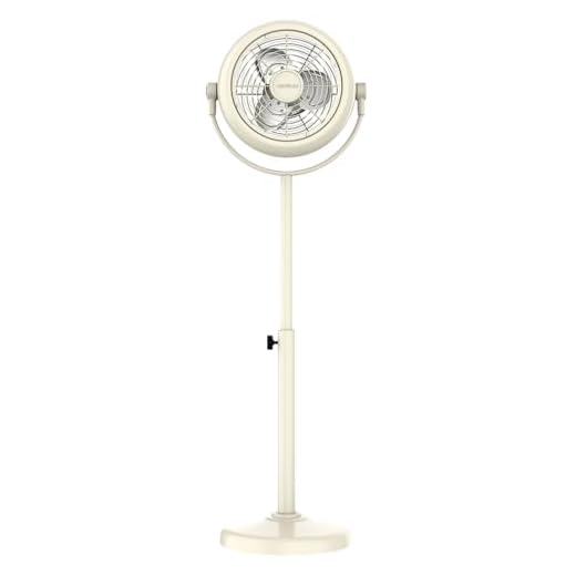 Cecotec Ventilador de Pie Retro EnergySilence 250 ClassicStyle Beige. 25W, Diámetro de 10", 3 Aspas Aerodinámicas, Inclinación Ajustable, 2 Velocidades, Diseño Elegante Color Beige