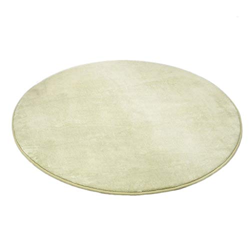 Tapis Rond D'intérieur, Couleur Unie Épais Doux Salon Carpettes Chambre Table D'appoint Sofa Fauteuil Pivotant Chaise D'ordinateur Chaise De Gondole Tapis (Color : Green, Size : 60CM)