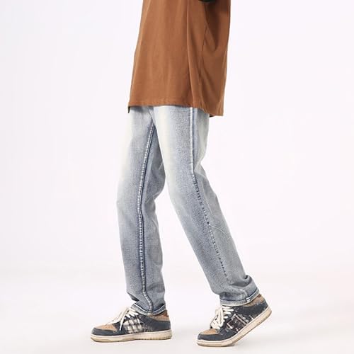 Men's Straight Leg Jeans Classic High Street Retro Casual Basic Denim Pants Versatile Regular Fit Streetwear 20253