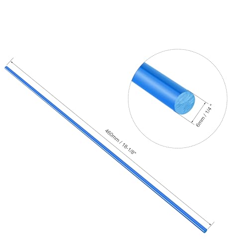 Image of uxcell Acrylic Round Rod, Blue,1 /4 inch Diameter 18-1 /8 inch Length, Solid Plastic PMMA Bar Stick 3pcs