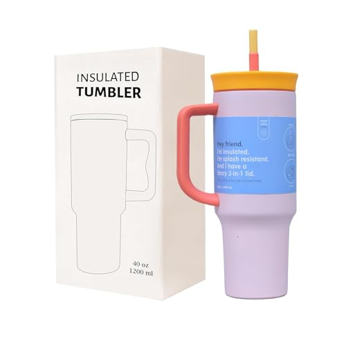 Image of 1200ml Stainless Steel Tumbler with Lid & Straw - Vacuum Insulated Travel Cup - Hot & Cold Drinks Up to 12 Hours - Spill-Resistant, Durable Mug for Gym, Office, Commute (Misty Rose)